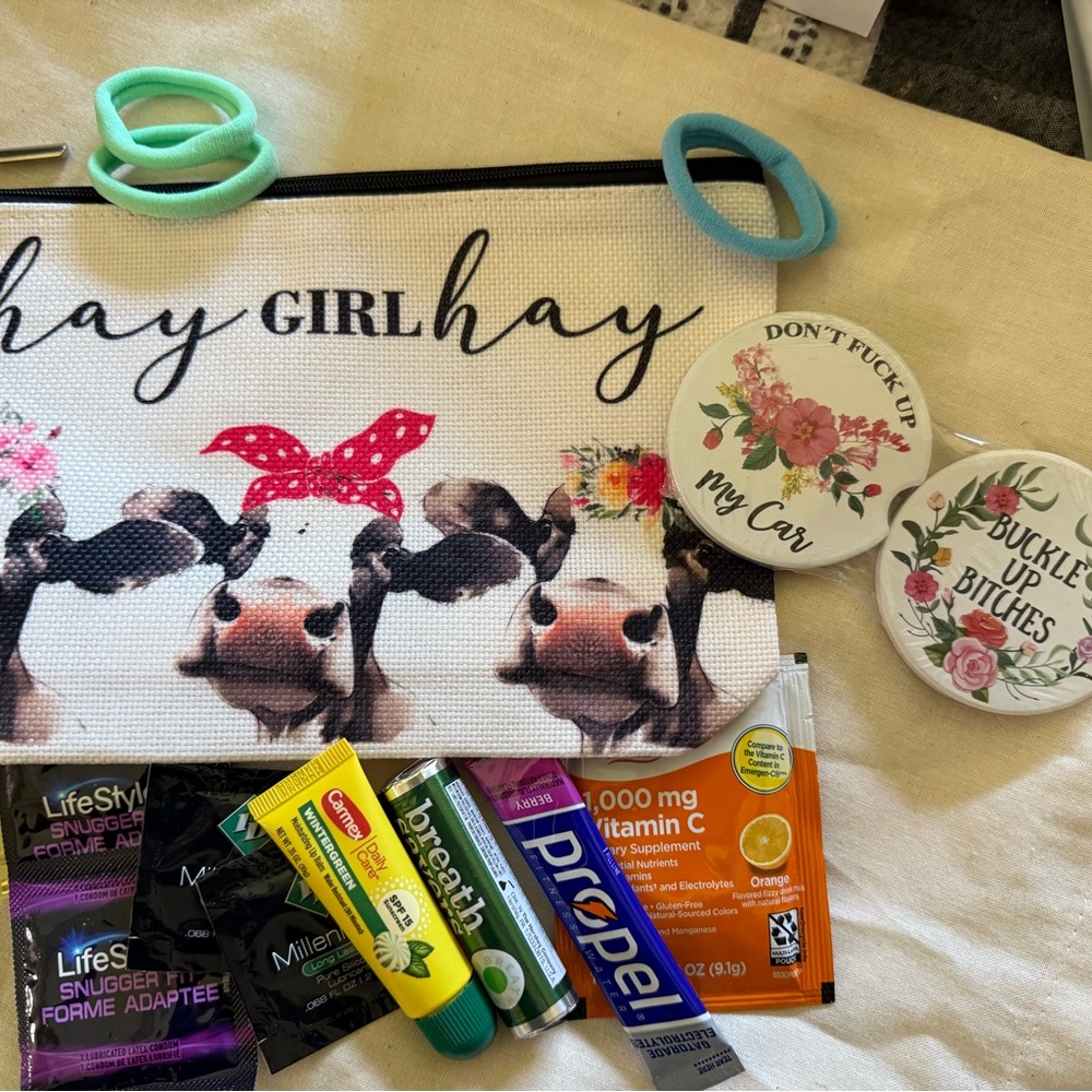 Party Favor Set with Floral Accents a girl’s necessities in a night out
